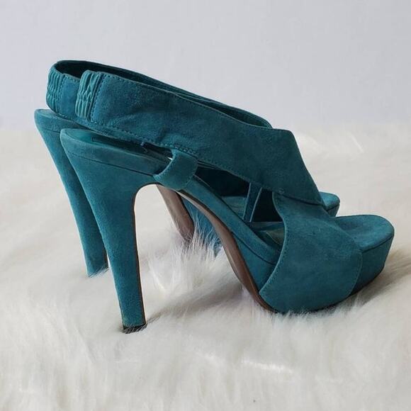 Diane Von Furstenberg Suede Criss Cross Platform Heels - 6 - Picture 13 of 13